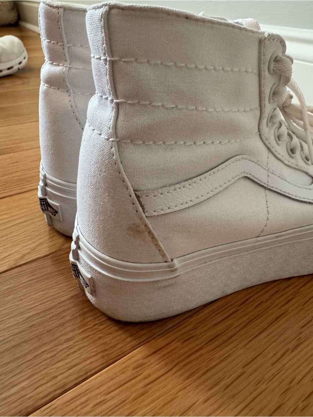Vans White High-Top Platform Sneakers - Women's - Picture 9 of 9